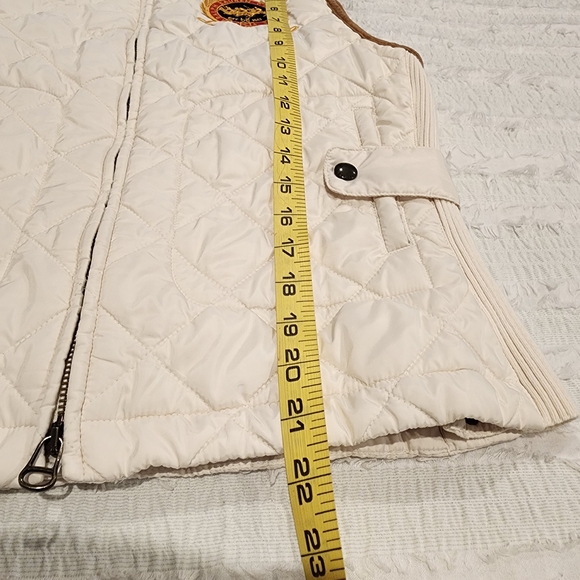 Ralph Lauren Equestrian Crest Quilted Vest Women's Large Cream Quiet Luxury 🐎✨ - Picture 4 of 12